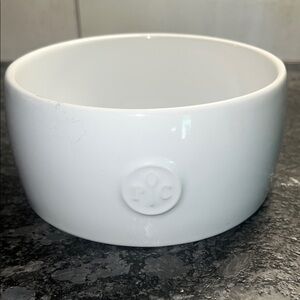 6x3 Pampered Chef White Ceramic dog/cat Bowl. New without box